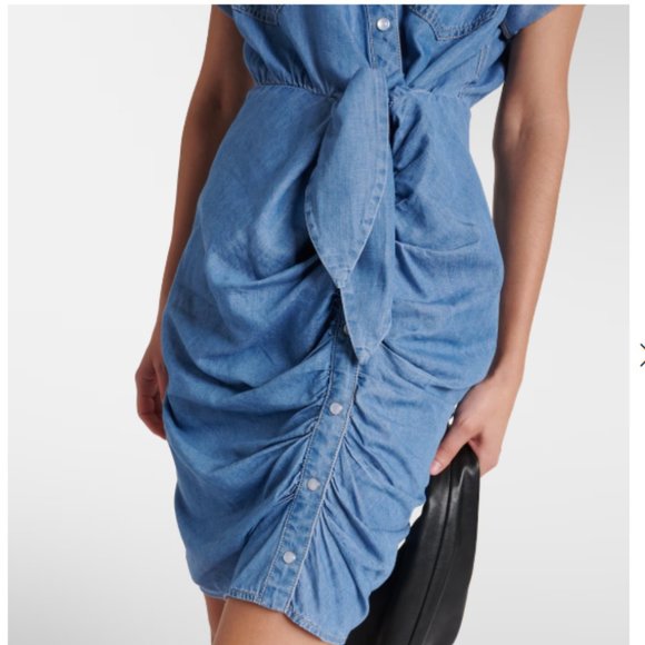 Veronica Beard Hensley Ruched Detail Cotton Blend Shirtdress - NEW - Picture 4 of 4